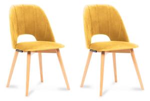SET 2x Sedia da pranzo TINO 86x48 cm giallo/faggio
