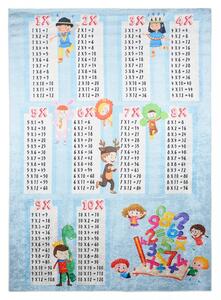 Tappeto per bambini con un motivo di bambini e una piccola tabella di moltiplicazione Larghezza: 80 cm | Lunghezza: 150 cm