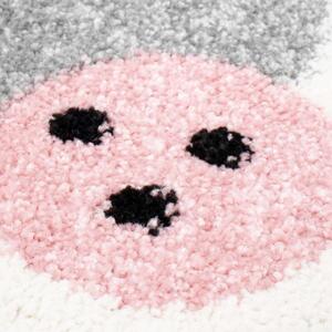 Simpatico tappeto rosa per bambina con coniglio Larghezza: 120 cm | Lunghezza: 160 cm