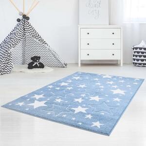 Tappeto per bambini blu di qualità con stelle