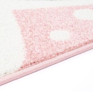 Simpatico tappeto rosa per bambina con coniglio Larghezza: 120 cm | Lunghezza: 160 cm