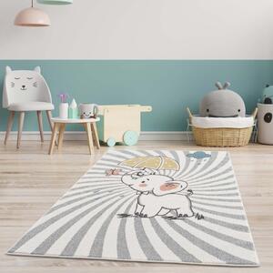 Simpatico tappeto per bambini per giocare con elefante felice Larghezza: 160 cm | Lunghezza: 230 cm