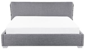 Letto ad acqua 180 x 200 cm in tessuto grigio con accessori contemporanei Beliani