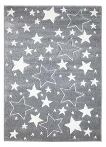 Tappeto grigio per camerette per bambini con stelle
