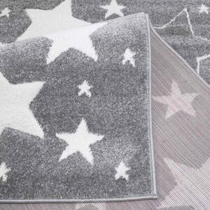 Tappeto grigio per camerette per bambini con stelle