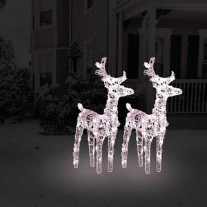 Renne di Natale 2 pz Bianco Caldo 80 LED in Acrilico
