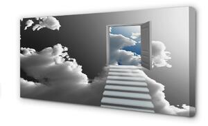 Stampa quadro su tela Scale delle nuvole della porta 100x50 cm