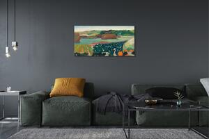 Quadro su tela Arte dipinta della vista rurale 100x50 cm