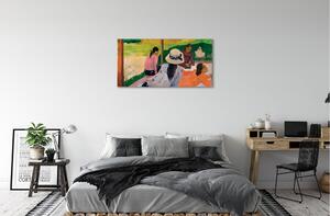 Quadro su tela Incontro d'arte dipinto 125x50 cm