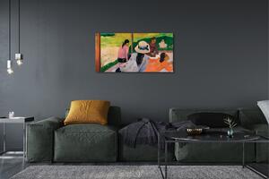 Quadro su tela Incontro d'arte dipinto 125x50 cm
