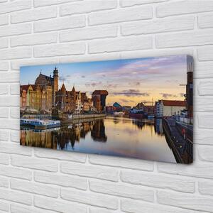 Quadro su tela Port River Port River di Gdańsk 100x50 cm
