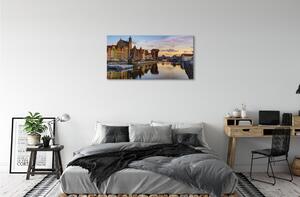 Quadro su tela Port River Port River di Gdańsk 100x50 cm
