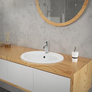LuxeBath lavabo Lavabo da appoggio ovale, 57x48,5x19,5 cm, bianco, Vetroceramica