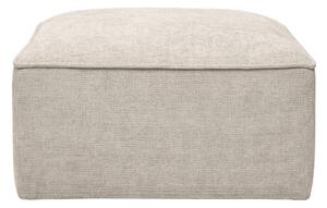 Pouf poggiapiedi in tessuto effetto velluto testurizzato beige KERRY