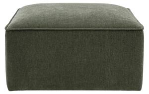 Pouf poggiapiedi in tessuto effetto velluto verde kaki KERRY