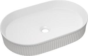 Lavabo in Vetroceramica BEYOND 3 da appoggio, 56 cm, finitura bianca opaca