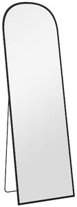 HOMCOM Specchio da Terra e Parete Moderno in Lega di Alluminio con Supporto Pieghevole, 50x161.5cm, Nero|Aosom
