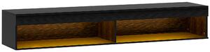 HOMCOM Mobile Porta TV fino 75" Sospeso con Luci LED 16 Colori e Telecomando, 180x40x30cm, Nero