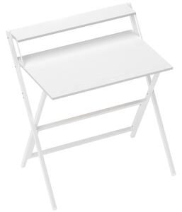 HOMCOM Scrivania Pieghevole con Ripiano per Monitor, 81.5x62x86.5 cm, Bianco | Aosom Italy