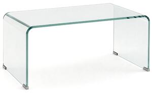 HOMCOM Tavolino in Vetro Temperato Moderno da Salotto con Design Monoblocco, 80x45x35 cm, Trasparente | Aosom Italy