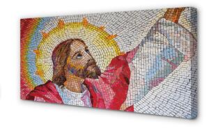 Quadro su tela Mosaico Gesù 100x50 cm
