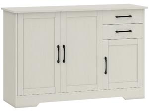 HOMCOM Mobile Cucina con 2 Cassetti e 3 Armadietti, Ripiani Regolabili, 120x38x79 cm, Crema | Aosom Italy
