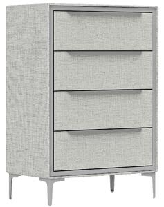 HOMCOM Cassettiera 4 Cassetti in Acciaio con Rivestimento in Tessuto Effetto Lino, 60x36x88 cm, Grigio | Aosom Italy