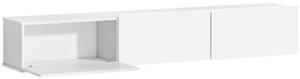 HOMCOM Mobile Porta TV fino a 82" Sospeso con 3 Armadietti a Ribalta e Ante Soft Close, Bianco Lucido | Aosom Italy