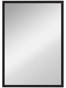 HOMCOM Specchio da Parete Rettangolare con Ganci, in Vetro e MDF, 50x70 cm, Nero | Aosom Italy