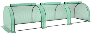 Outsunny Serra a Tunnel da Giardino con Porte Avvolgibili, Struttura in Acciaio e Giunti Plastica, 3x1x0.8 m, Verde | Aosom Italy