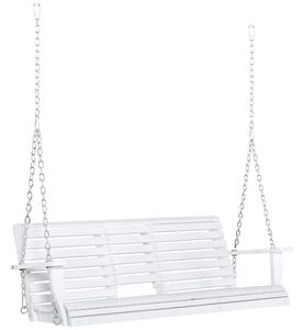 Outsunny Dondolo 3 Posti da Esterno con Tavolino Centrale e Portabicchieri, in Legno e Metallo, 150x75x53 cm, Bianco | Aosom Italy