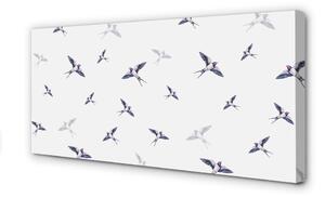 Stampa quadro su tela Uccelli con fiori 100x50 cm