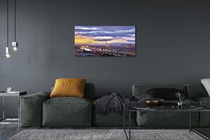 Quadro stampa su tela Sunset del fiume Italia 100x50 cm