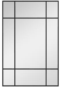 HOMCOM Specchio da Parete Stile Finestra con Montaggio Verticale e Orizzontale, 90x60 cm, Nero | Aosom Italy