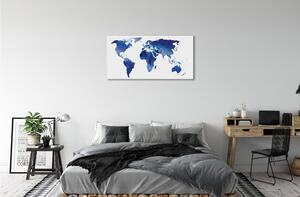 Quadro su tela Mappa blu 100x50 cm