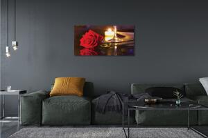Quadro su tela Vetro di rose di candela 125x50 cm