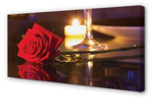 Quadro su tela Vetro di rose di candela 100x50 cm