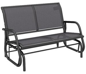 Outsunny Panchina a Dondolo 2 Posti da Giardino in Metallo e Tessuto a Rete, 120x70x85 cm, Grigio | Aosom Italy