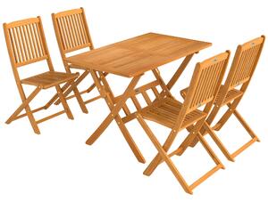 Outsunny Set da Pranzo da Giardino 5 Pezzi, Tavolo e 4 Sedie Pieghevoli | Aosom Italy