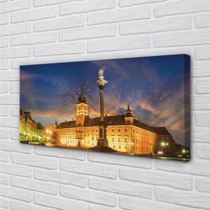 Quadro su tela Sunset vecchio città di Varsavia 100x50 cm