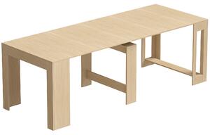 HOMCOM Tavolo Consolle Estendibile con 5 Lunghezze Regolabili per 10 Persone, Stile Moderno Minimalista, Effetto Legno Chiaro | Aosom Italy