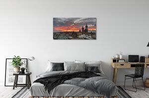 Quadro su tela Panorama del tramonto di Cracovia 100x50 cm