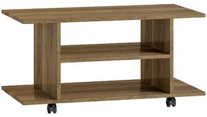 HOMCOM Mobile Porta TV Moderno con Ripiani, Ruote Girevoli e Freni, 80x40x40 cm, Color Noce | Aosom Italy