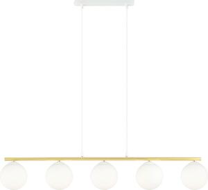 Lampadario Emibig 5xE14 10W ALLORA 5 paralumi bianchi 1255/5