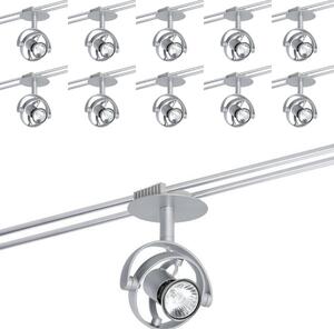 10 x 976.77 Sistema a binario Paulmann Spice Rail, faretto Spot Mac2 da 20 W con attacco GU4, cromo opaco