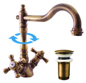Slezák-RAV: Miscelatore per lavabo Morava Stará Brass MK321.5/8SM flessibile 3/8''
