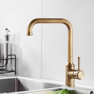 Rubinetto da cucina con bocca alta girevole a 360° - Ottone anticato - Design resistente ed elegante