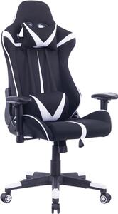 Happyment Luxe Gamestoel - Sedia ergonomica da gioco e da ufficio - Altezza regolabile - Nero/Bianco - Ecopelle