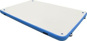 Tappeto Galleggiante Gonfiabile Blu e Bianco 300x300x15 cm