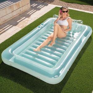 Lettino gonfiabile da piscina - Lettino galleggiante con braccioli e cuscini